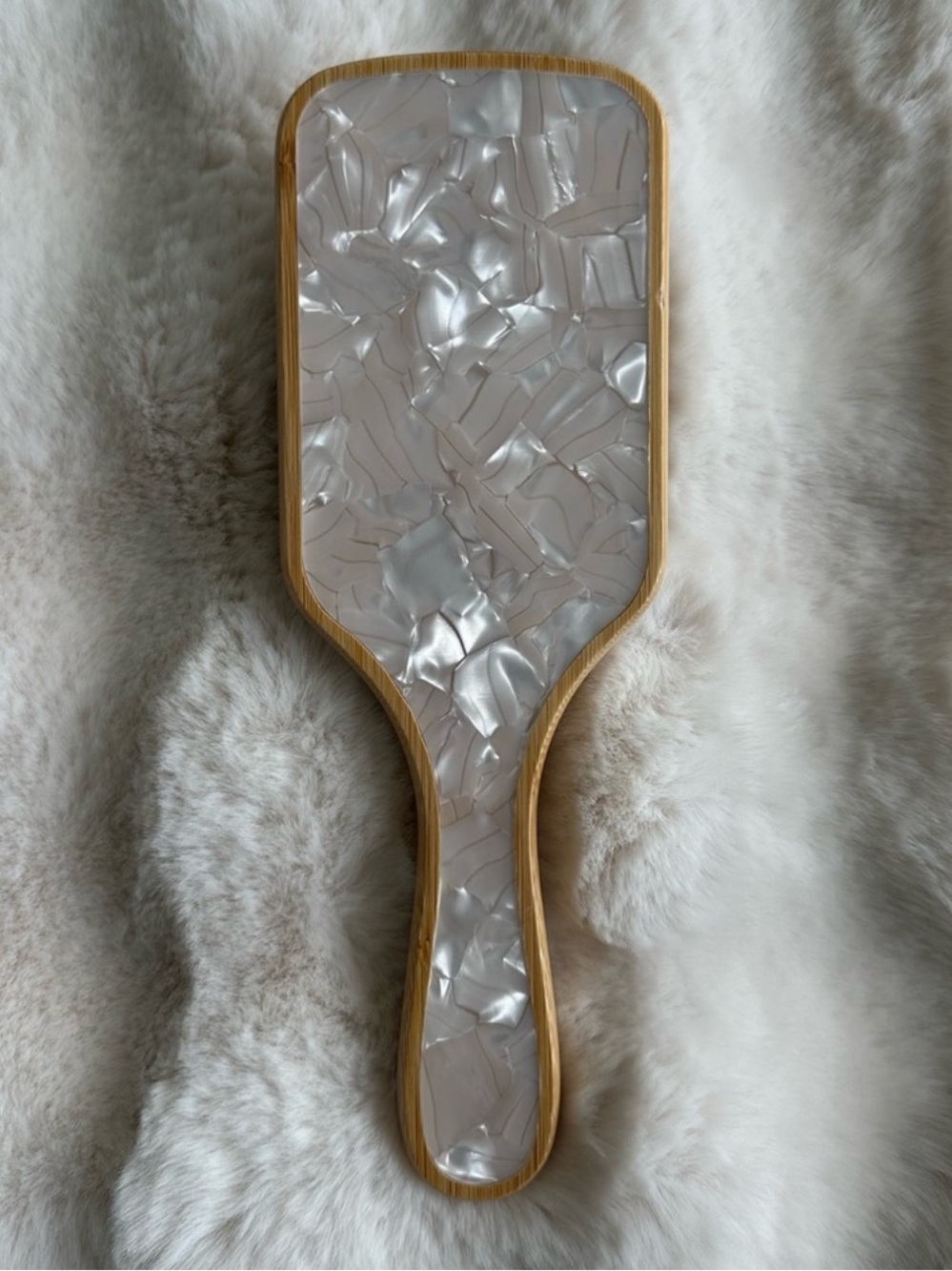 🆕 Pearlessence Bamboo Paddle Brush with Mother of Pearl!